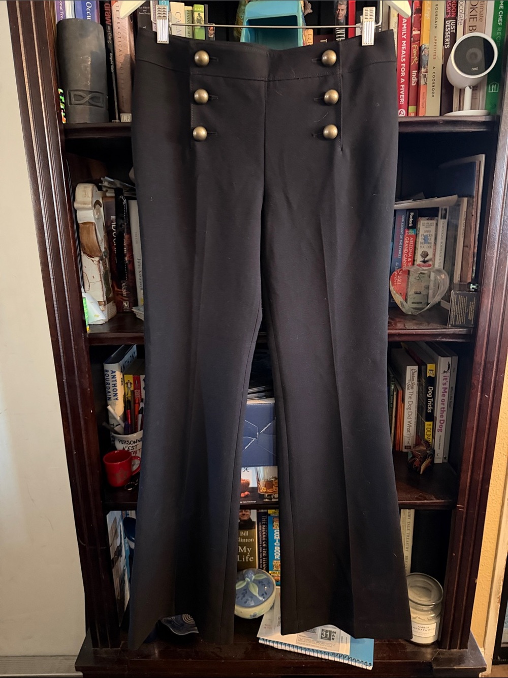 Express flare pants with military style button detail. NWTs size 6R